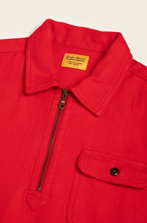 Original Madras Trading Company N°180 Collared Half Zip Long Sleeve