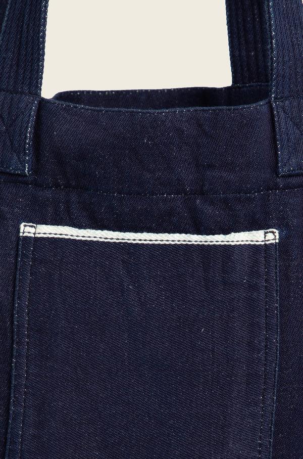 Original Madras Trading Company N°183 Handloom Denim Vertical Tote Bag