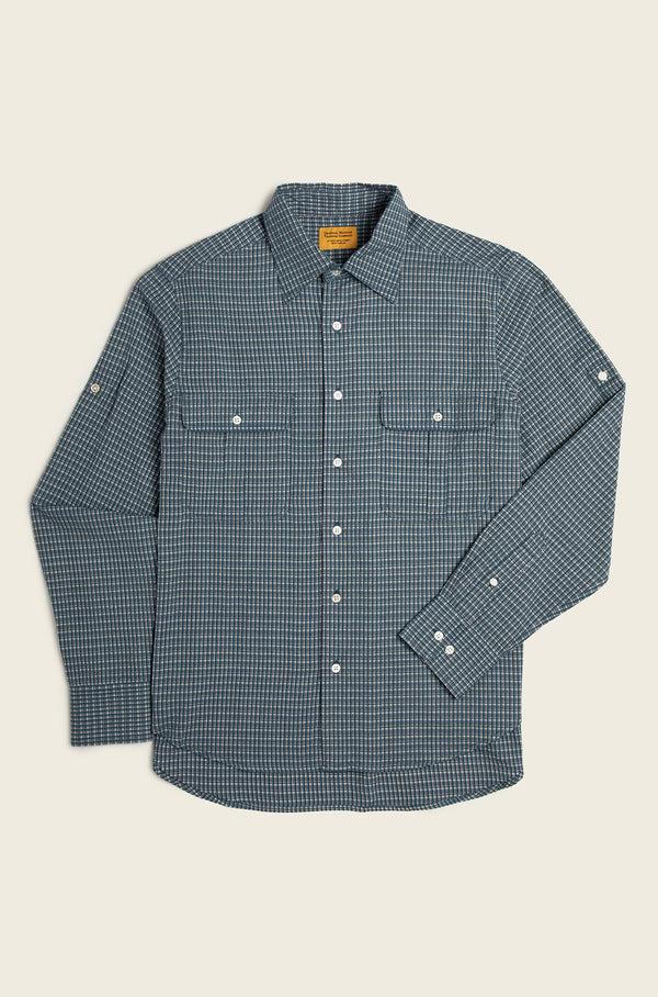 original madras trading company N°216 David Coggins x OMTC Fly Fishing Twin Stitched Collared Long Sleeve Shirt