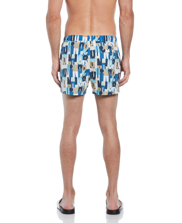 Original Penguin 4" All-Over Multi Color Logo Swim Short