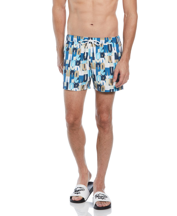 original penguin 4" All-Over Multi Color Logo Swim Short