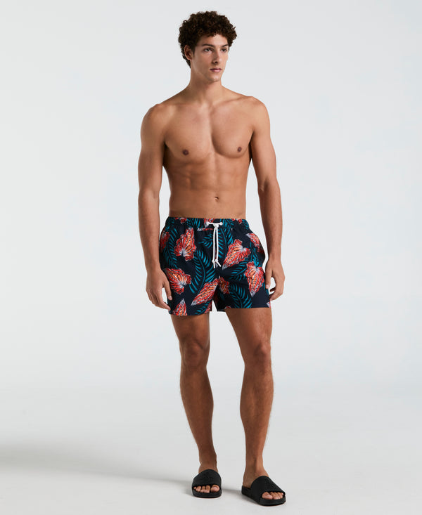original penguin 5" All-Over Leaves Print Swim Short