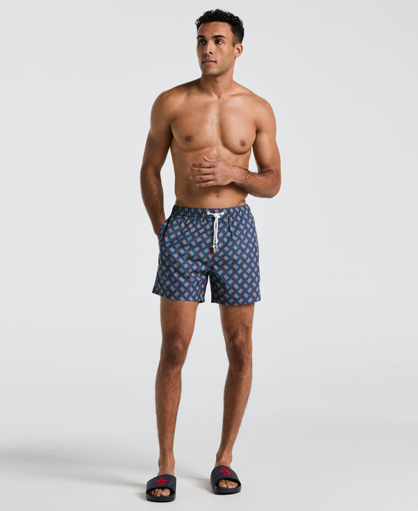original penguin 5" Pride All-Over Stripe Swim Short
