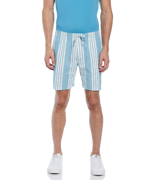 Original Penguin 7" Linen Blend Vertical Stripe Print Short