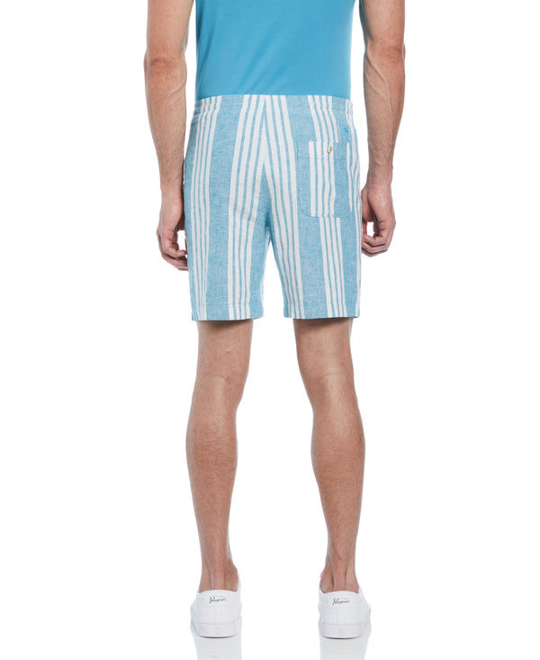 Original Penguin 7" Linen Blend Vertical Stripe Print Short