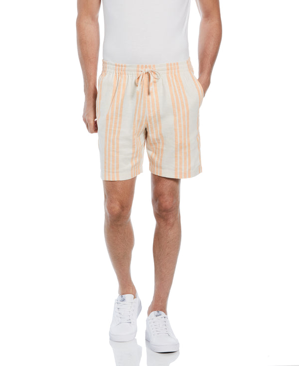 original penguin 7" Linen Blend Vertical Stripe Print Short