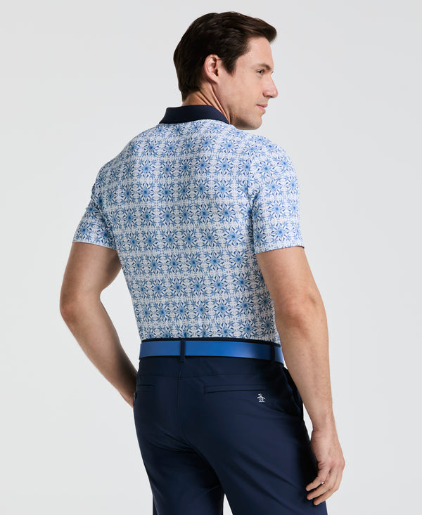Original Penguin All-Over Cocktail Windowpane Printed Golf Polo
