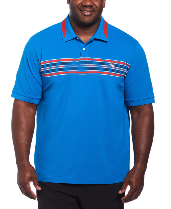 original penguin Big and Tall Micro Pique Chest Stripe Polo