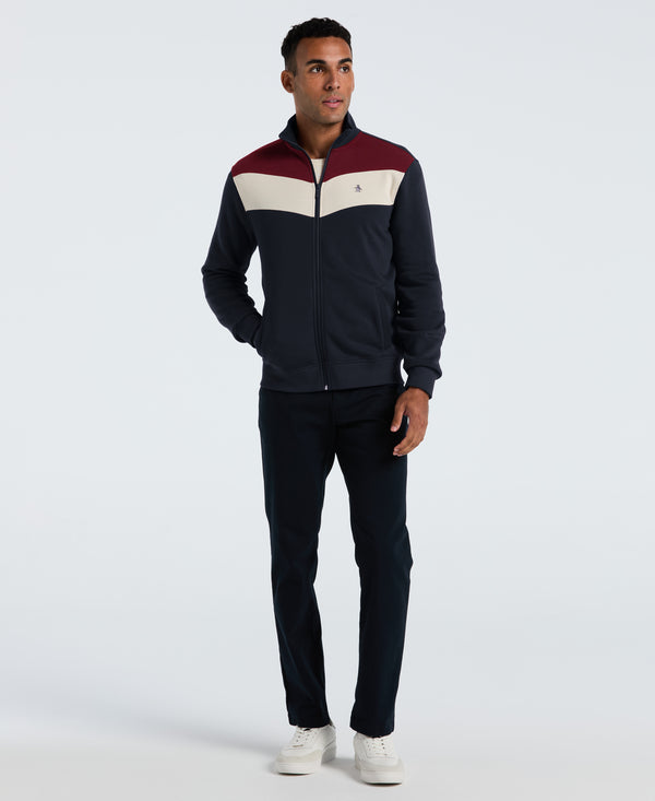 Original Penguin Chevron Colorblock Fleece Track Jacket