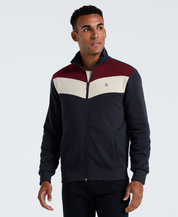 original penguin Chevron Colorblock Fleece Track Jacket