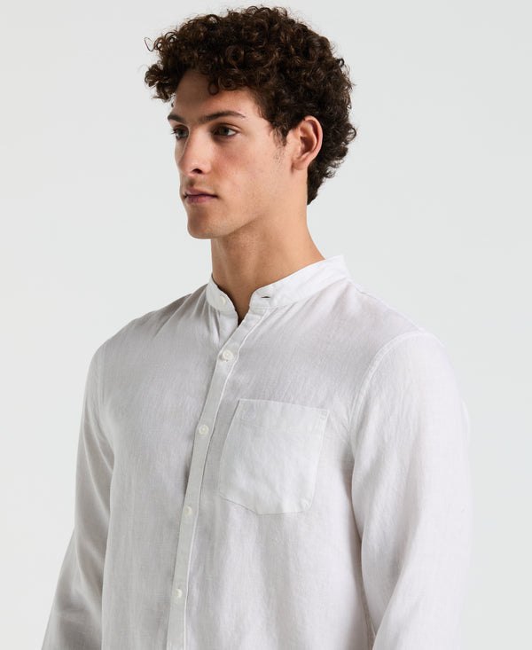 Original Penguin Delave Linen Mandarin Collar Shirt