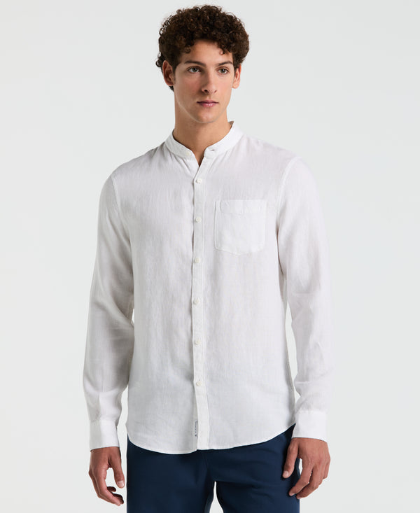 original penguin Delave Linen Mandarin Collar Shirt