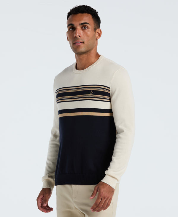original penguin Engineered Stripe Crewneck Sweater