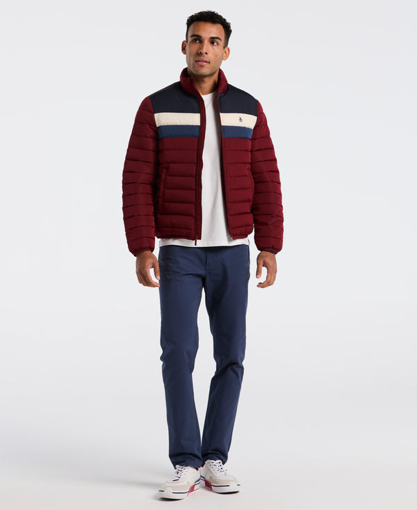 Original Penguin Faux Down Colorblock Puffer Jacket