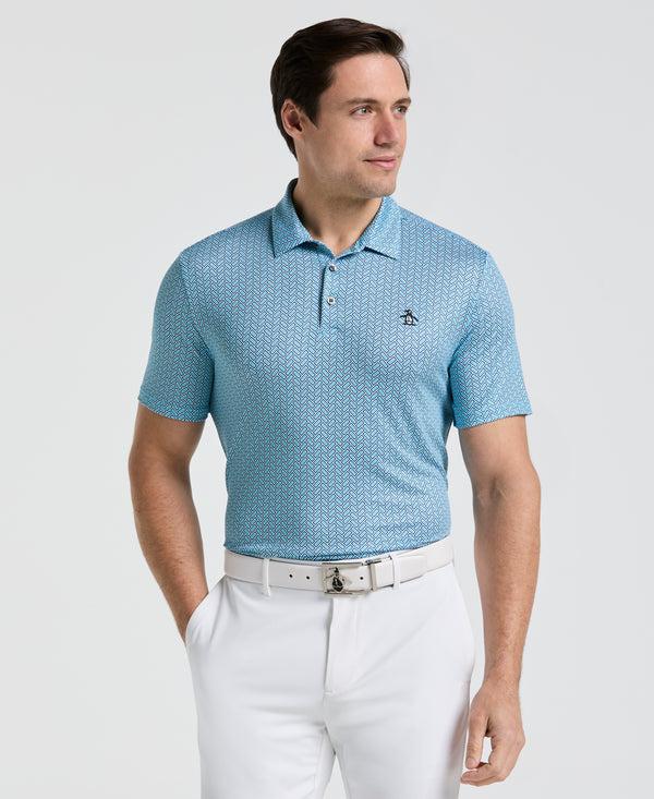 original penguin Heritage Herringbone Print Golf Polo