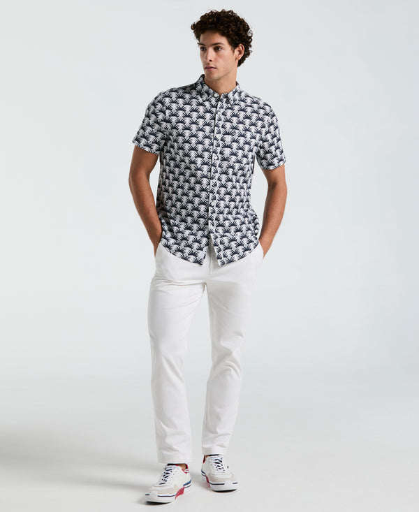 Original Penguin Linen All-Over Geo Palms Print Shirt
