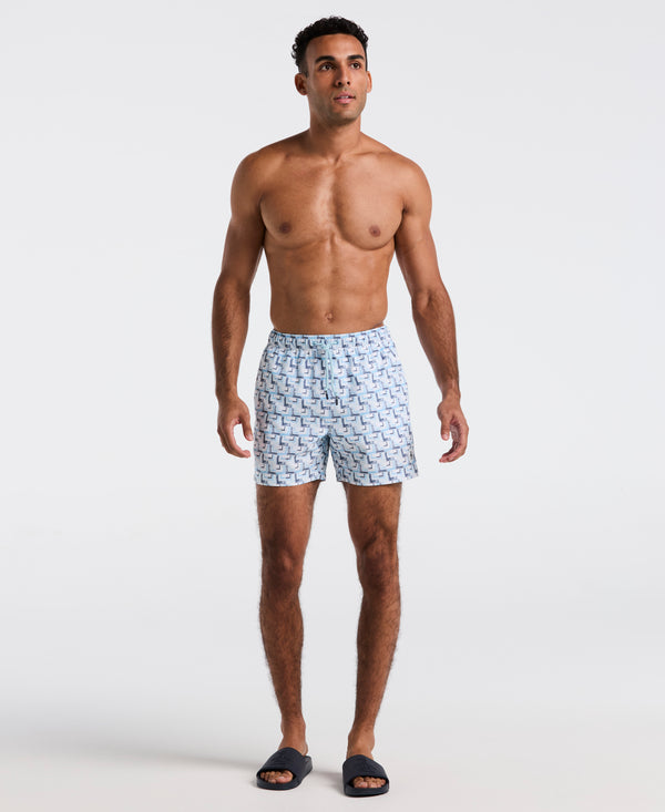 original penguin 5" All-Over Print Geo Swim Short