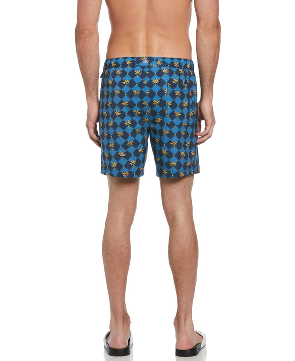 Original Penguin 6" All-Over Palm Tiles Swim Short