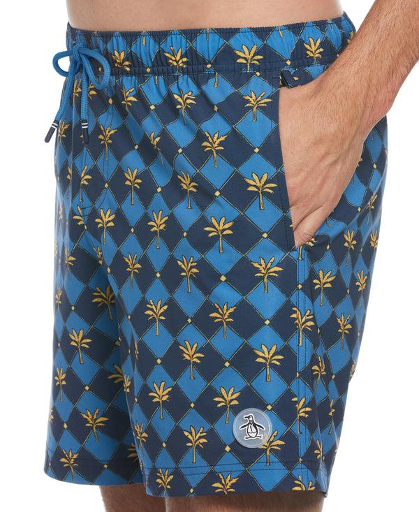 Original Penguin 6" All-Over Palm Tiles Swim Short
