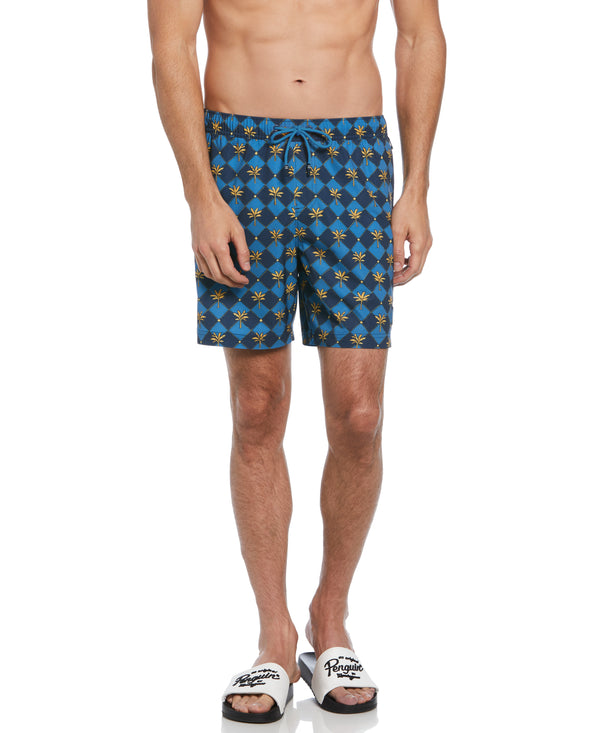 original penguin 6" All-Over Palm Tiles Swim Short