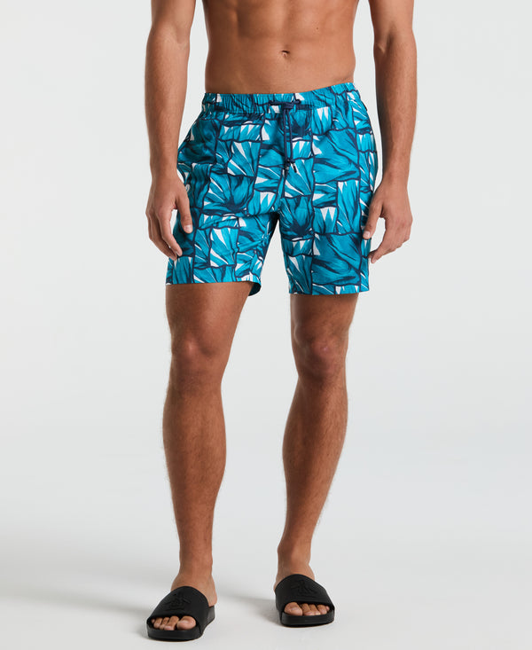 Original Penguin 7" Agave Tiles Print Swim Short