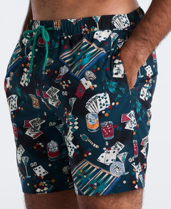 Original Penguin 7" All-Over Poker Table Swim Short