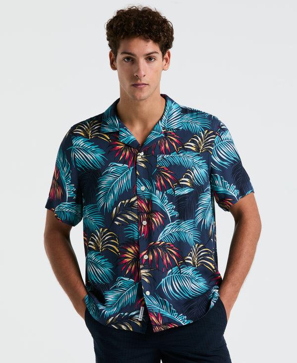 original penguin All-Over Palm Leaf Camp Shirt