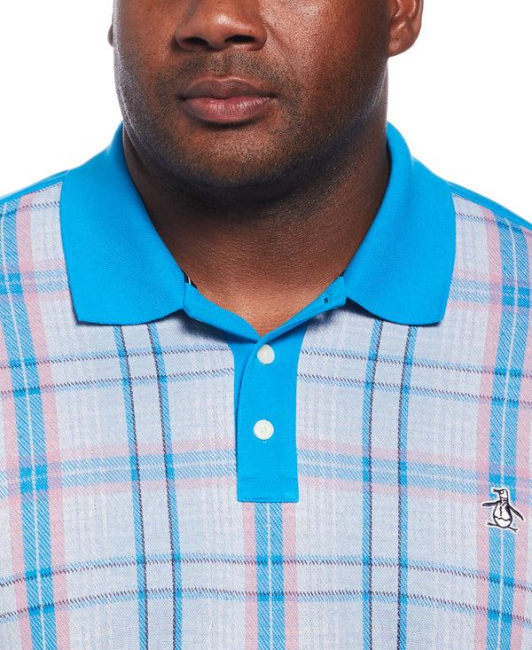 Original Penguin Big & Tall Plaid Front Polo