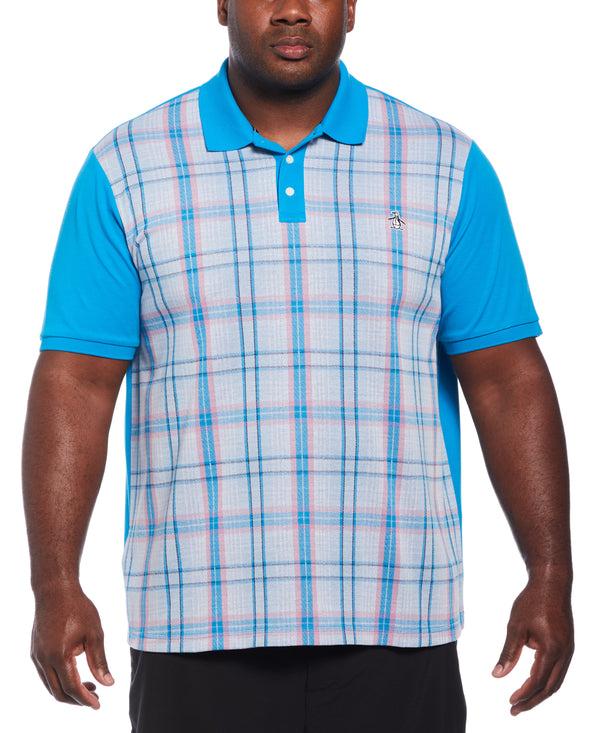original penguin Big & Tall Plaid Front Polo