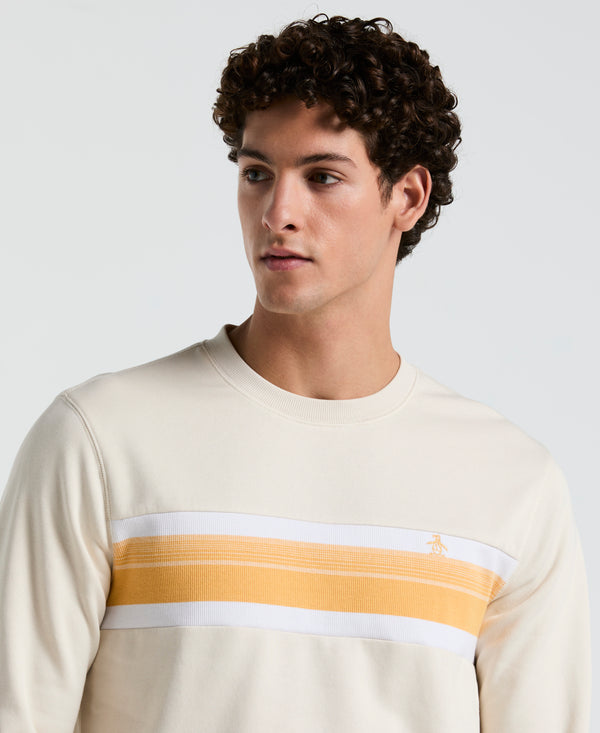 Original Penguin Chest Stripe Fleece Sweatshirt