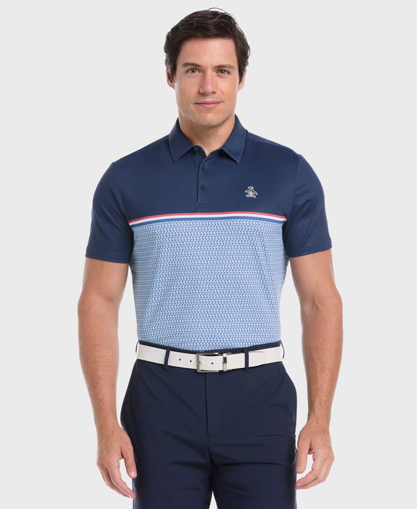 original penguin Color Block "P" Print Golf Polo