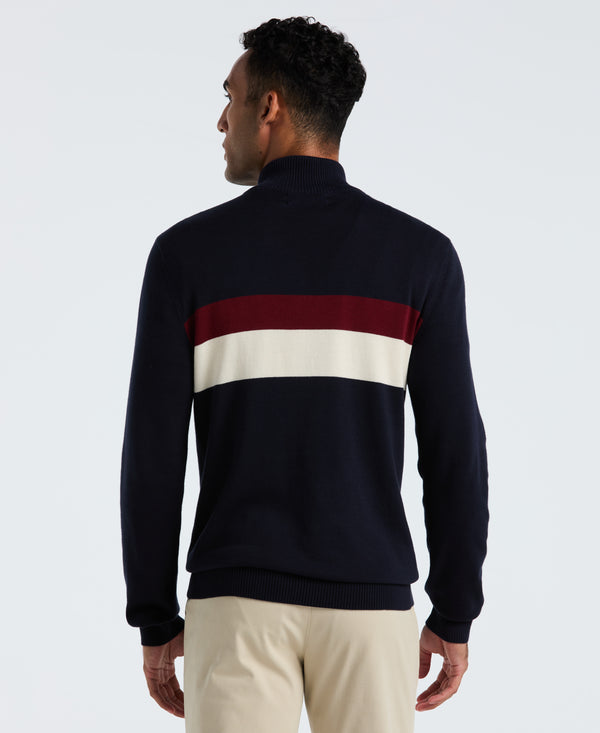 Original Penguin Colorblock Quarter Zip Sweater