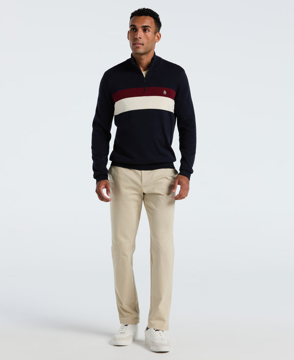 Original Penguin Colorblock Quarter Zip Sweater
