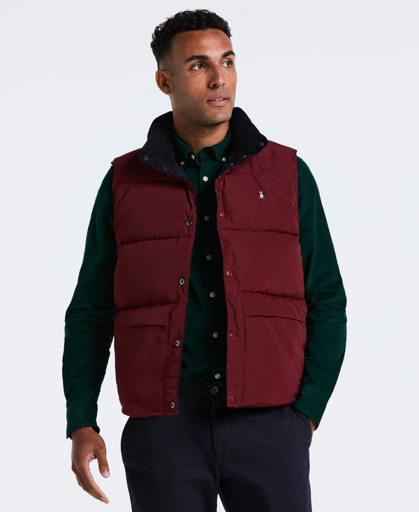 Original Penguin Corduroy Reversible Puffer Vest