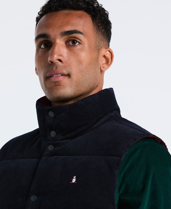 Original Penguin Corduroy Reversible Puffer Vest
