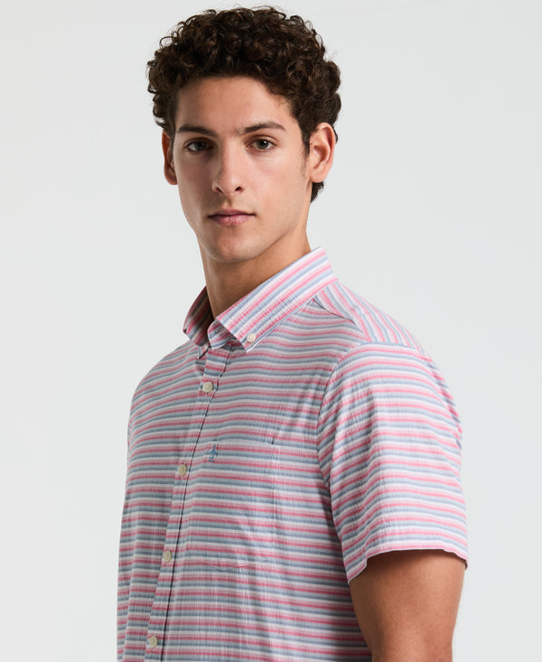 Original Penguin Cotton Crinkle Yarn Stripe Shirt