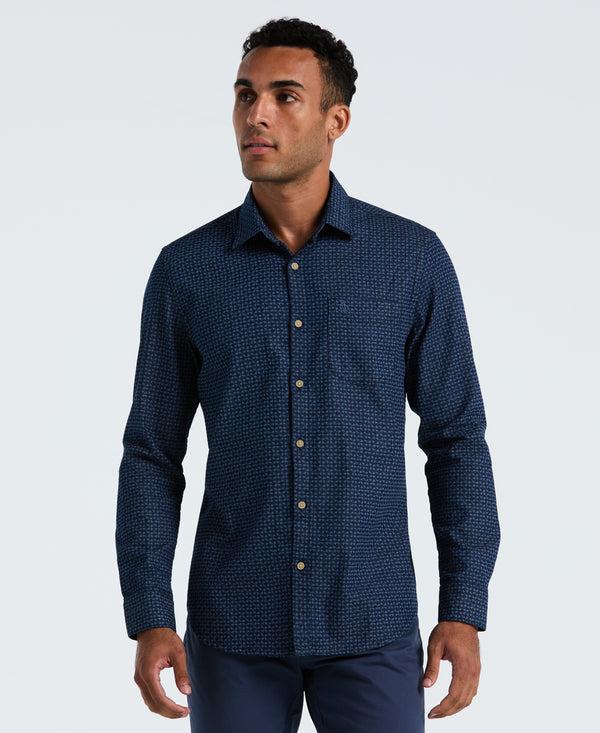 original penguin Indigo Print Button-Down Shirt