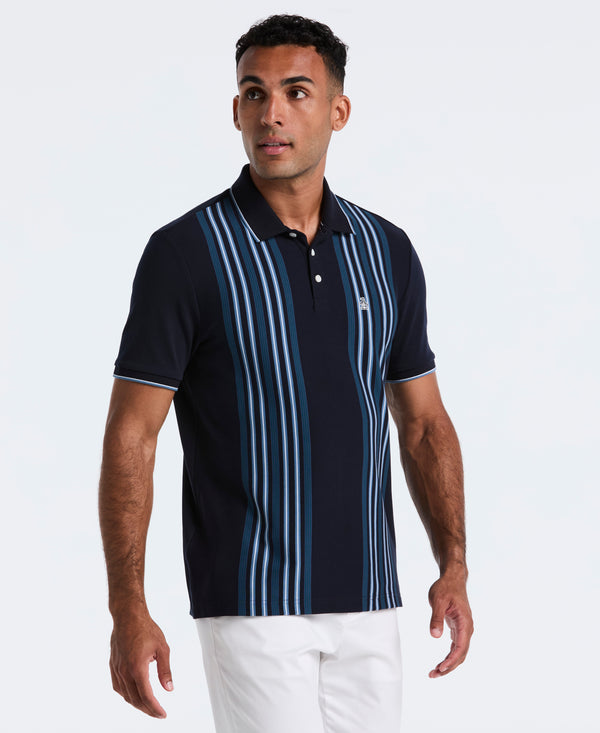 original penguin Interlock Vertical Stripe Polo