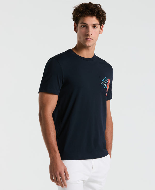 original penguin Leaves Print Pocket Jersey Tee