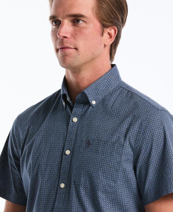 Original Penguin Micro Geo Print Cotton Shirt