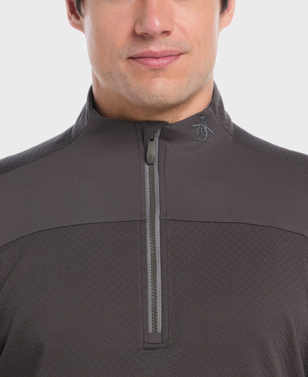 Original Penguin Mixed Media Quarter Zip Pull-Over