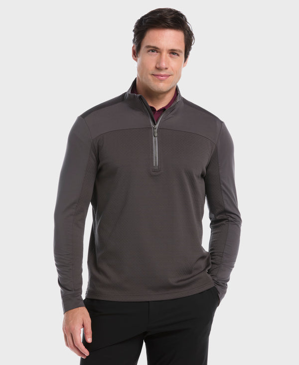 original penguin Mixed Media Quarter Zip Pull-Over