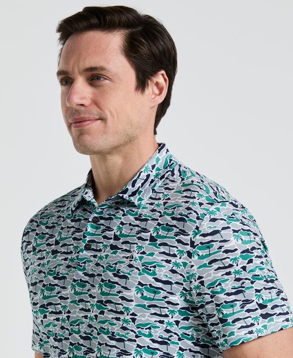 Original Penguin Palm Tree Bunker Print Golf Polo