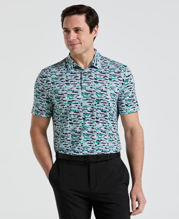original penguin Palm Tree Bunker Print Golf Polo