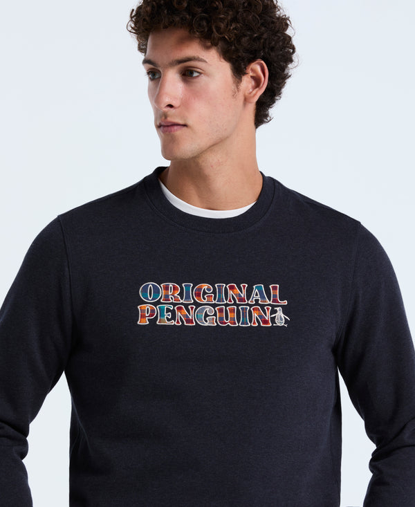 Original Penguin Plaid Logo Fleece Sweatshirt