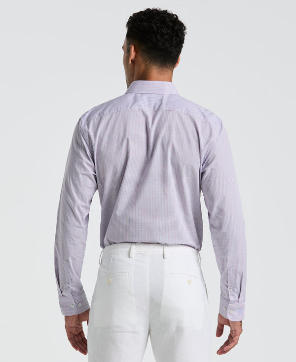 Original Penguin Plum Mini Check Print Dress Shirt