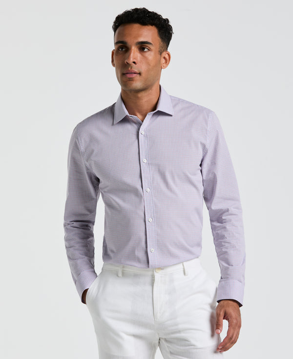 original penguin Plum Mini Check Print Dress Shirt