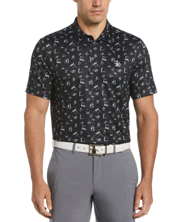 original penguin Retro Arcade Print Golf Polo