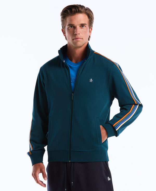 original penguin Striped Fleece Track Jacket
