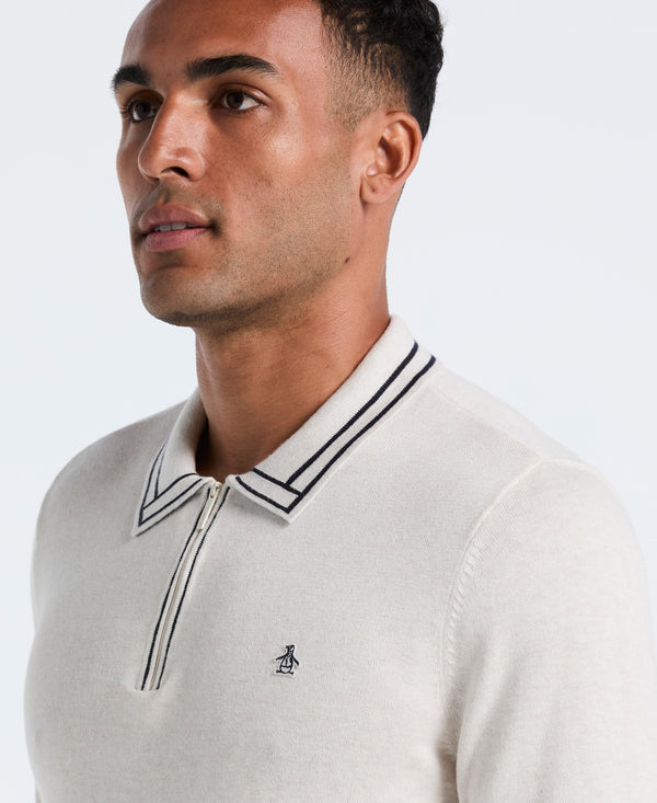 Original Penguin Tipped Quarter Zip Sweater Polo